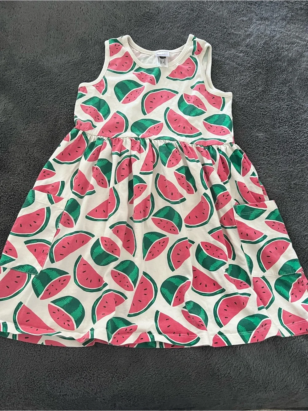 Hanna Andersson Girls' Watermelon Print Sleeveless Dress - Pink & Green